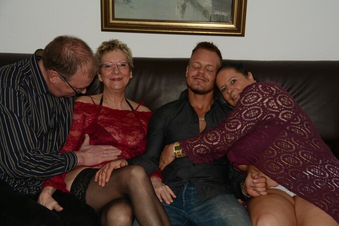 Old and fat amateur granny has a hardcore foursome with a younger mature couple