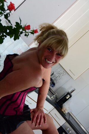 Blonde granny will have to do degrading things to get his dick