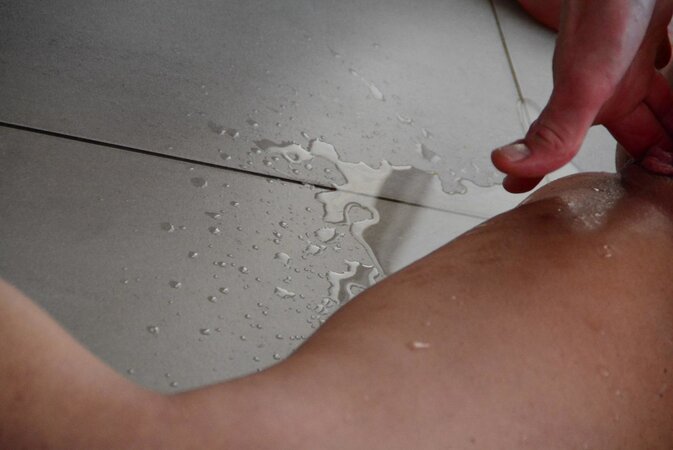 Blonde granny will have to do degrading things to get his dick