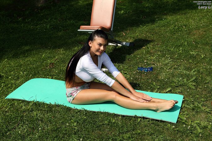 Brunette with HUGE tits showing off her amazing body here