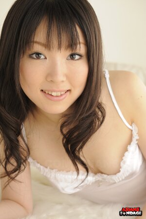 Aoi Minami reveals tiny tits and hairy twat in lingerie