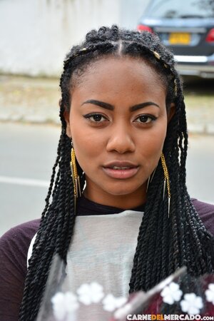 Tattooed Morelia Mazo teases massive ass on bar chair