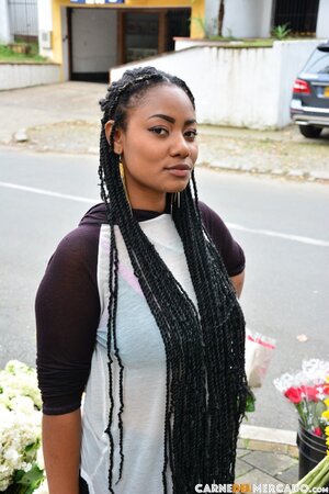 Tattooed Morelia Mazo teases massive ass on bar chair