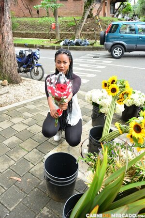 Tattooed Morelia Mazo teases massive ass on bar chair