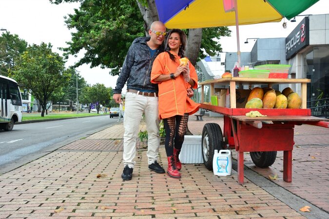 Fruit seller Laura Montenegro teases hard with banana