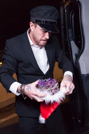 Elegant blonde Lynna Nilsson takes huge load from driver