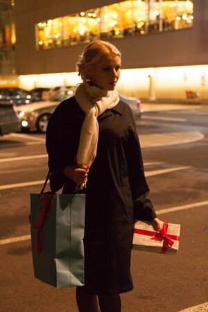 Elegant blonde Lynna Nilsson takes huge load from driver