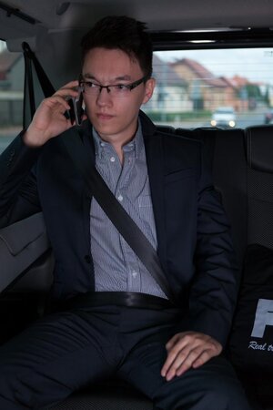 His wet dream realized with a cute college girl in the backseat