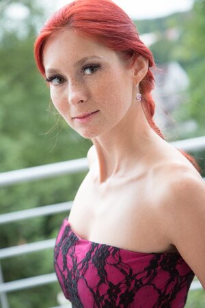 Backseat limo acoustics amplify ecstasy for a skinny redhead