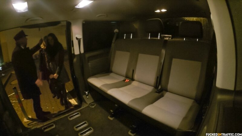 Tipsy PD Sandra coached into wild backseat three-way