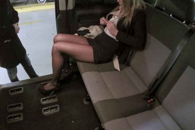 Czech girls team up to make him cum in the backseat 3some