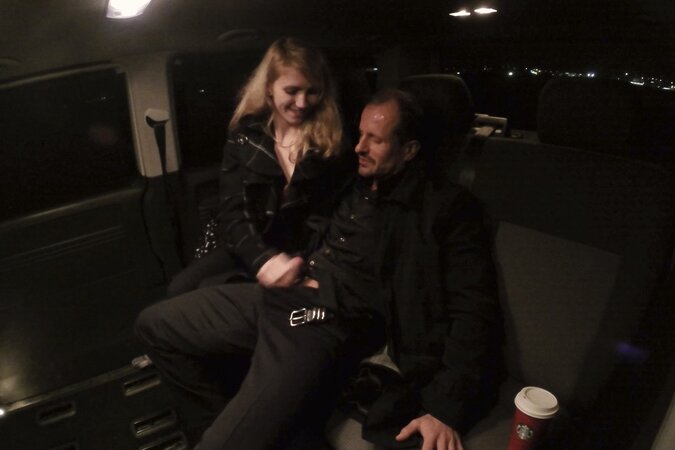 Czech blonde wants his thick drip after a quick backseat tease