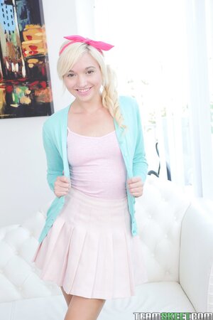 Eliza Jane in blue jacket bangs older Marcus London