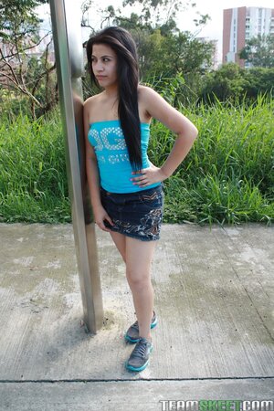 Fatty Sara Romero shows off big natural tits teasingly