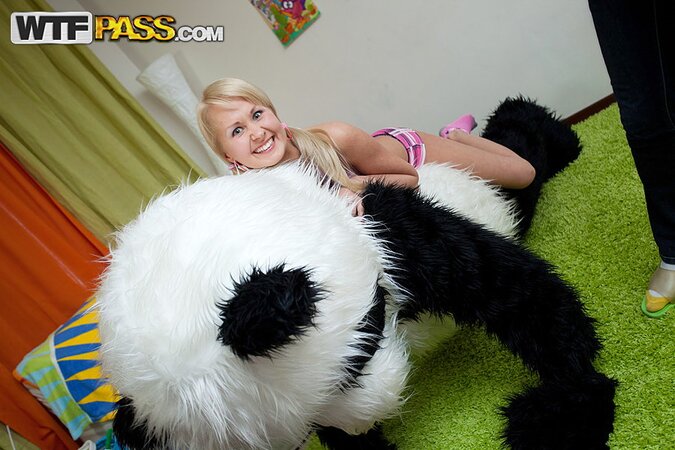 Amelie Pure gets to enjoy a fuck with a big-dicked PANDA BEAR