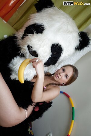 Pigtail teen strips and exposes sexy body teasingly