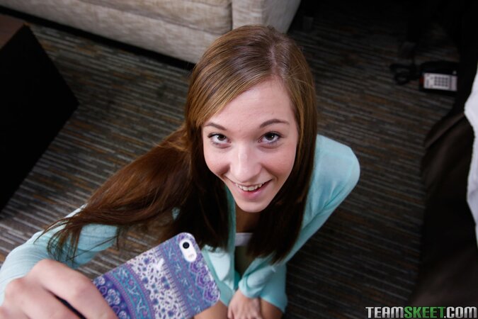 Eager teeny girl is going to taste this dude's hard cock big time