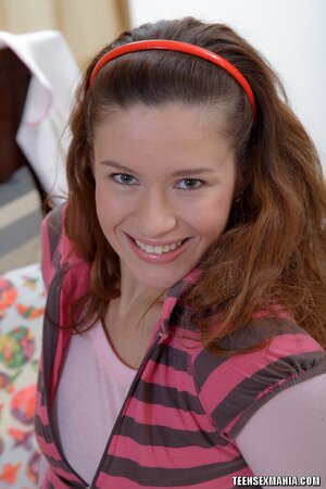 Redhead Emuna grimaces taking cock in tight pussy