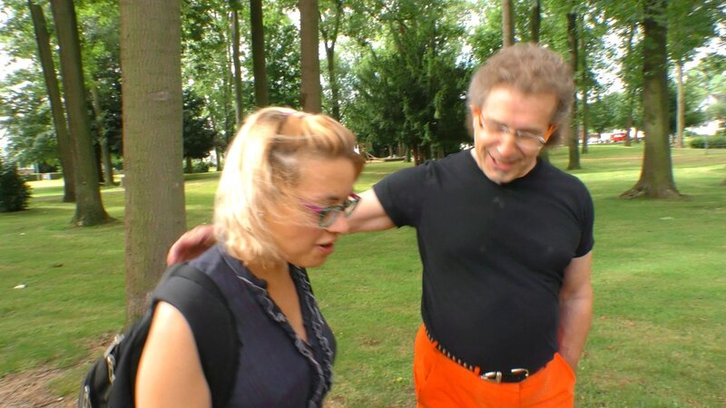 German hottie lets this mulleted creep lick her boobies