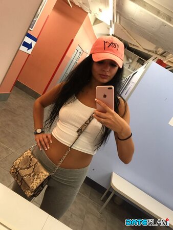 Daphne Klyde takes naughty selfies of her naked ass and tiny tits