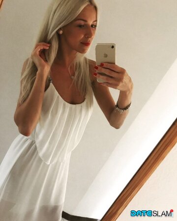 Slovenian blonde mommy displays her tight cleavage and more