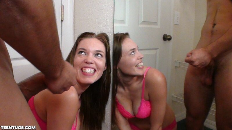 Cheeky teen girl is going to give her BF a fast handjob