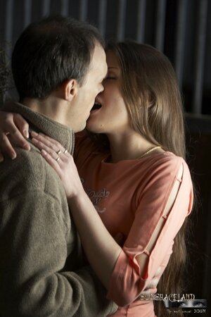 Lucky groom impales pretty faces of naive naked sluts crying in the stable