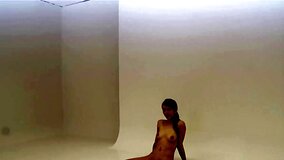 Passionate hot teen striptease and showing ass at casting