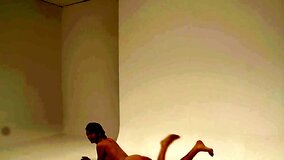 Passionate hot teen striptease and showing ass at casting