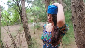 Painted Bitches in Feathers Share Cock Deep in the Woods