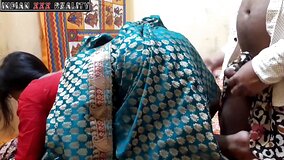 Big assed Indian babe takes thick strokes in her sari