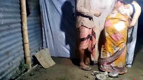 Tiny Indian MILF gets bent over and fucked standing up