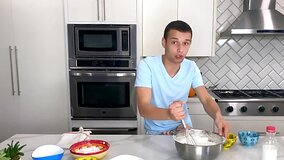 Livestream in the kitchen ends for blonde and her man with sex