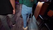 Slutty girl blows a stranger and rides his dick in the pub