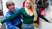 Blonde thief with a great body is getting punished