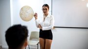 Kloe Saint helps her favourite student focus by draining his cock
