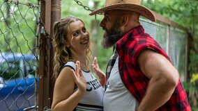 Horny lumberjack gets to fuck a beautiful petite lady