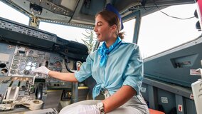 Enchanting teen masturbates in plane and orgasms heavily