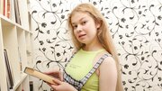 Blonde chick Miu Meo loves reading books and masturbating