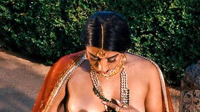 Dark Haired Indian Beauty Jerks Her Pussy By The Pool