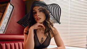 After the dinner they end up having sex on the table