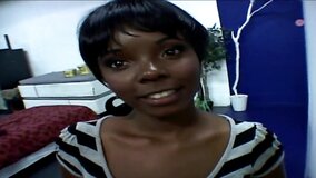 Ebony babe with a great body drilled by a thick dong