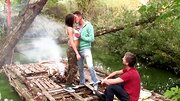 Attractive hottie craves double penetration in forest