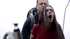 Lustful new wife mouth and cunt fucked by dude long dick