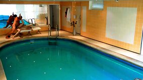 Tight teen contortionist getting fucked by the pool