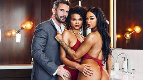 Brunette girls with great curves are schlonged by a BWC