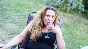 Attractive blonde milf orgasms strong on nipple touching