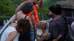 Pretty lad with fat cock pounds hot babes in orgy party