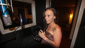 Christina Lina playing with his black dick to convince him