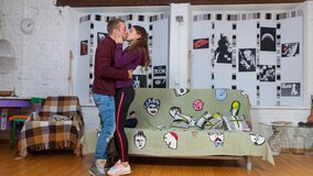 Petite brunette teen looks incredible while fucking doggy style